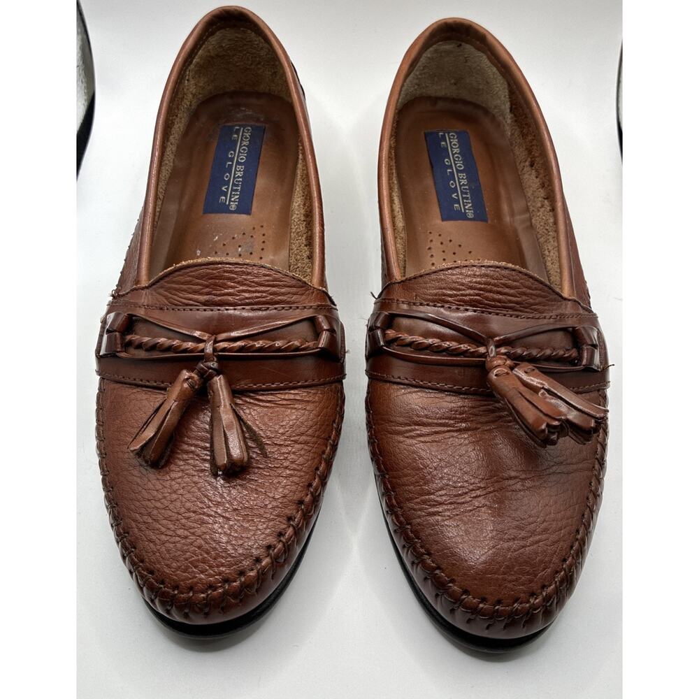 Giorgio Brutini Brown Leather Tassel Loafers